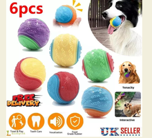 Load image into Gallery viewer, Scooby-Doo Durable Squeaky set of 6 Dog Balls for teeth Cleaning Interactive UK