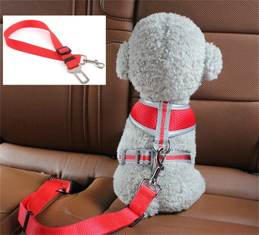 Adjustable Pet Dog Cat Car Seat Belt Universal Safety Buckle Travel Leash